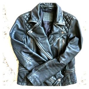 All Saints Leather Cargo Jacket Women's